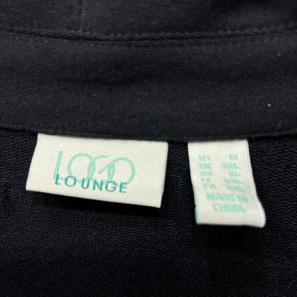 LOGO Lounge Jacket Black One Button Comfy Knit Slinky Soft A380821 Office 1X - Picture 5 of 7
